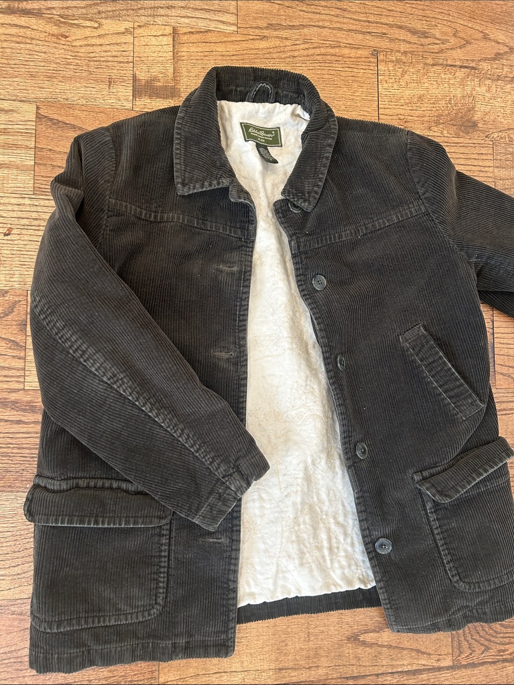 Eddie Bauer olive dark Corduroy chore Jacket Size Medium